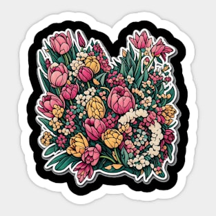 Tulip Positive Vintage Retro Tulips Minimalist Sticker